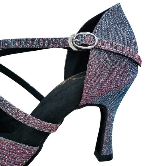 G’Franco NWT Vegas Dancing Shoes Irridescent Polychromatic 3.5” heel Size 7 - Picture 4 of 16